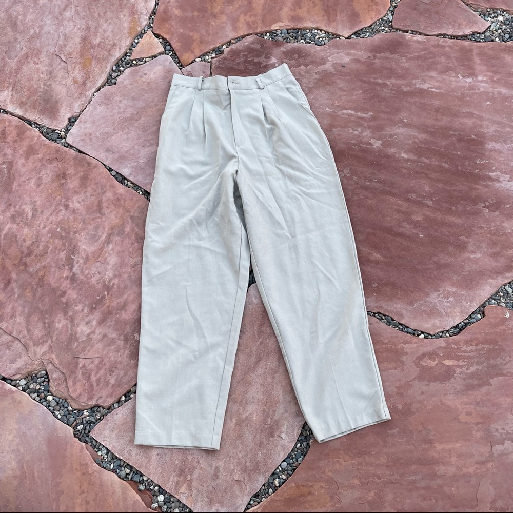 Vintage tan pleated pants